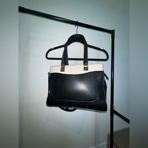 Two tone pleather purse